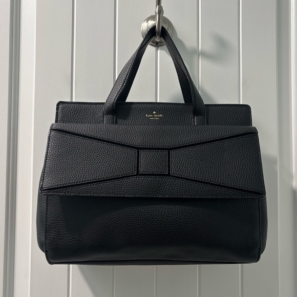 kate spade Handbags - Kate Spade Chantel Bridge Place Bow Hand Bag Black Leather Satchel